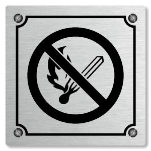 Zákaz rozdělávání ohně, 148x148mm, stříbrná, Kansas